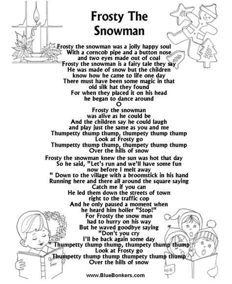 frosty the snowman original lyrics
